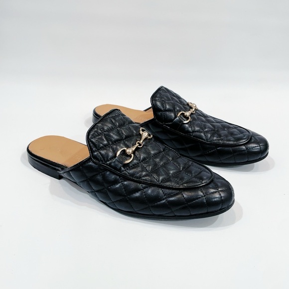 275 Central Quilted Leather Mule Loafers – Black Slip-On Slides (Style 779M) - Picture 4 of 8